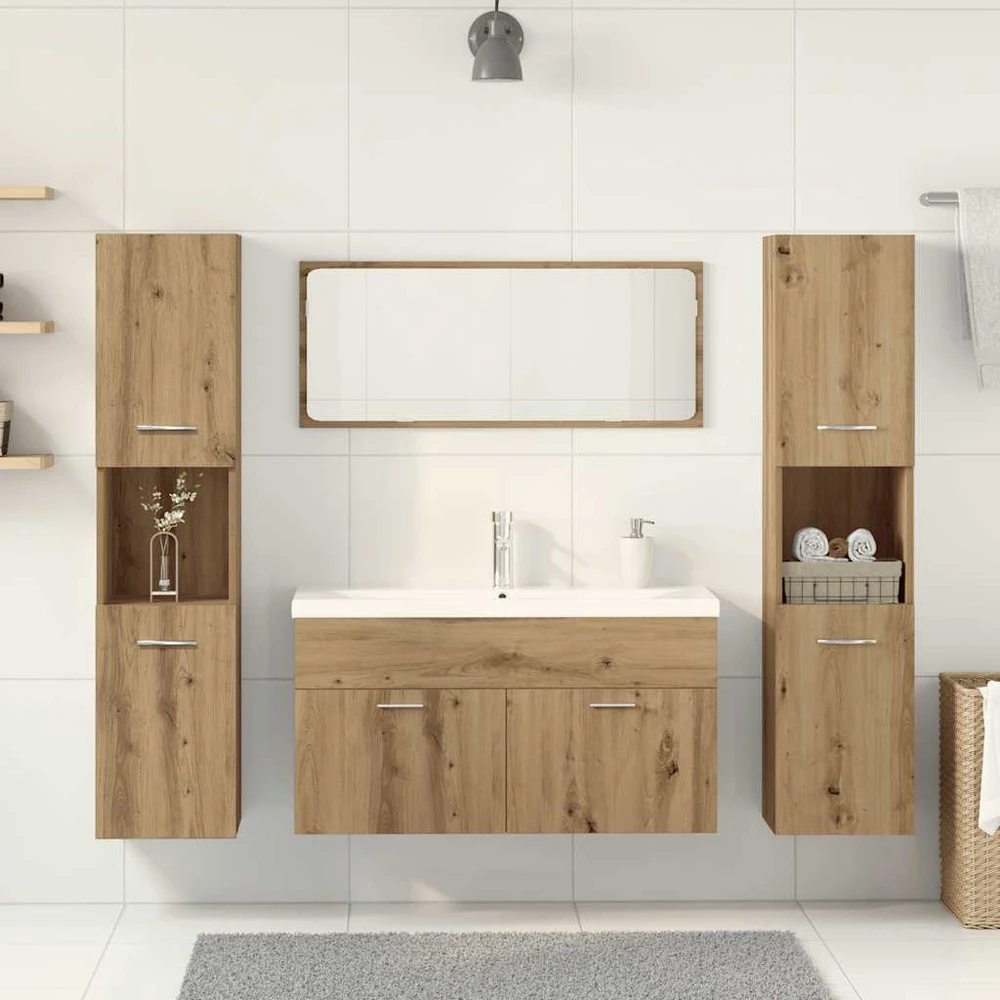 5 dalių vonios baldų komplektas Artisan Oak Engineered Wood