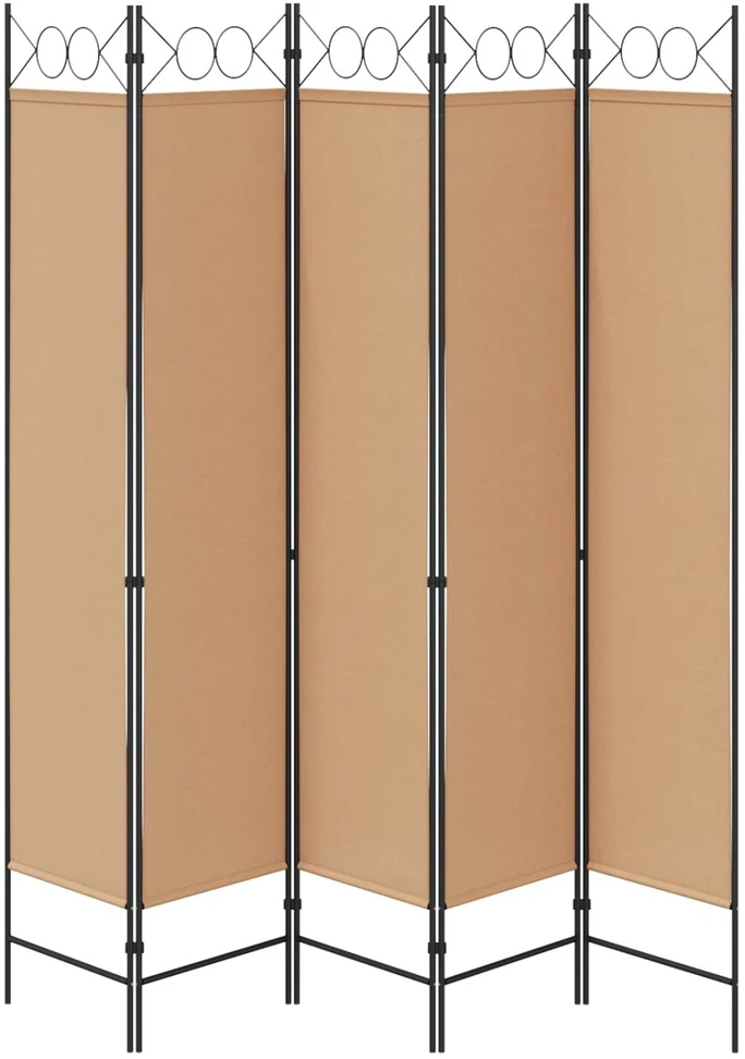 5-Panelis kambario skydas Smėlio 200 x 200 cm Audinys