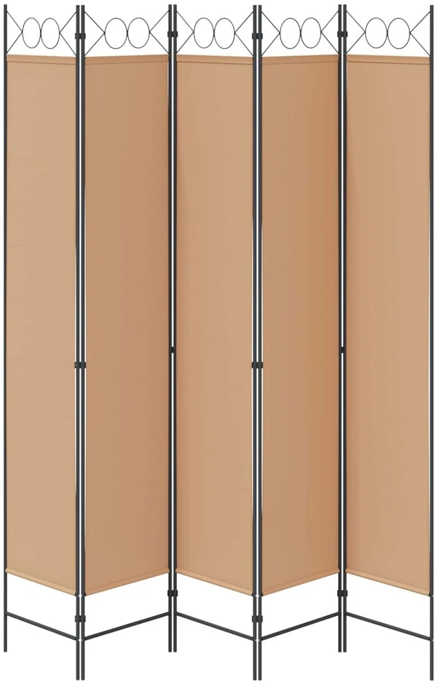 5-Panelis kambario skydas Smėlio 200 x 220 cm Audinys