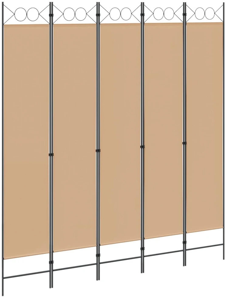 5-Panelis kambario skydas Smėlio 200 x 220 cm Audinys