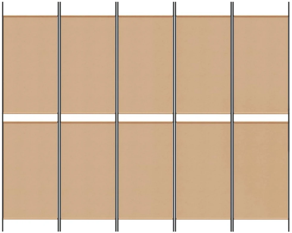 5-Panelis kambario skydas Smėlio 250 x 200 cm Audinys