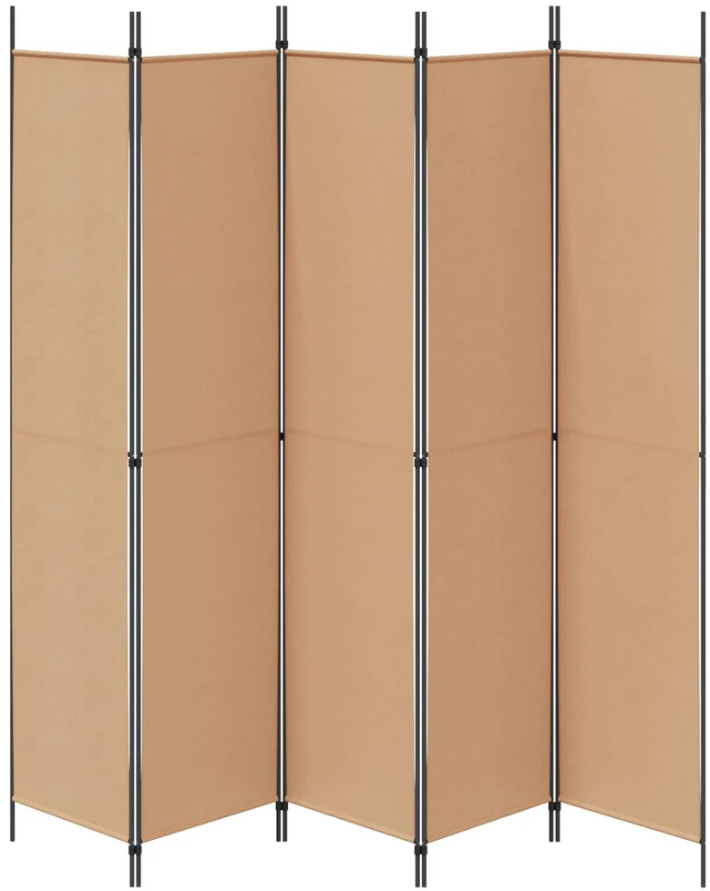 5-Panelis kambario skydas Smėlio 250 x 220 cm Audinys