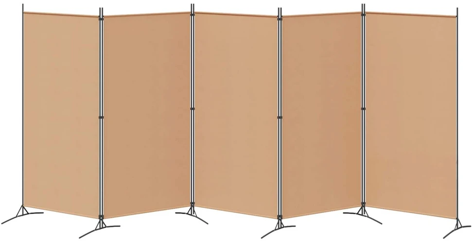 5-Panelis kambario skydas Smėlio 433 x 180 cm Audinys