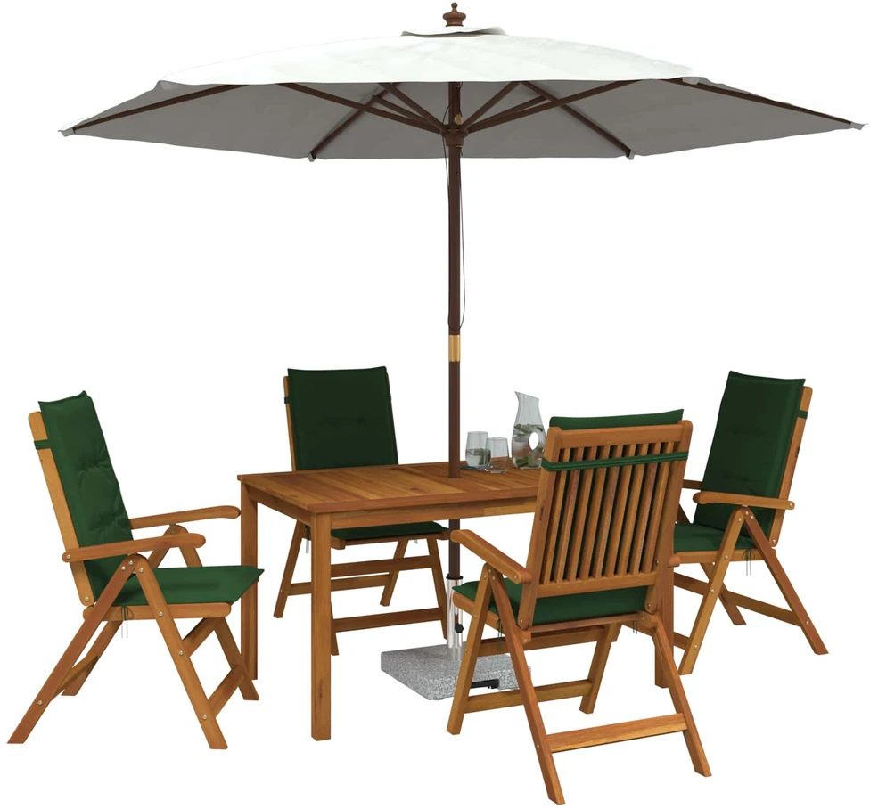 5-Piece Garden Dining Set Natūrali Kietos akacijos mediena