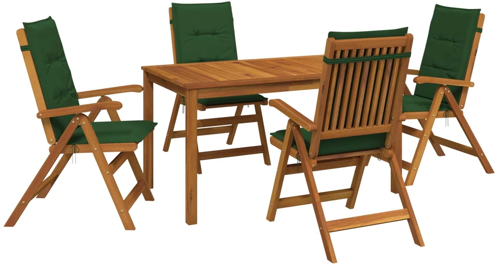 5-Piece Garden Dining Set Natūrali Kietos akacijos mediena