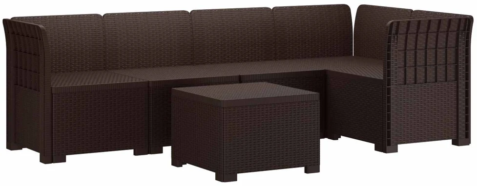 5-vietė sodo sofa Rataninio išvaizdos PP Ruda