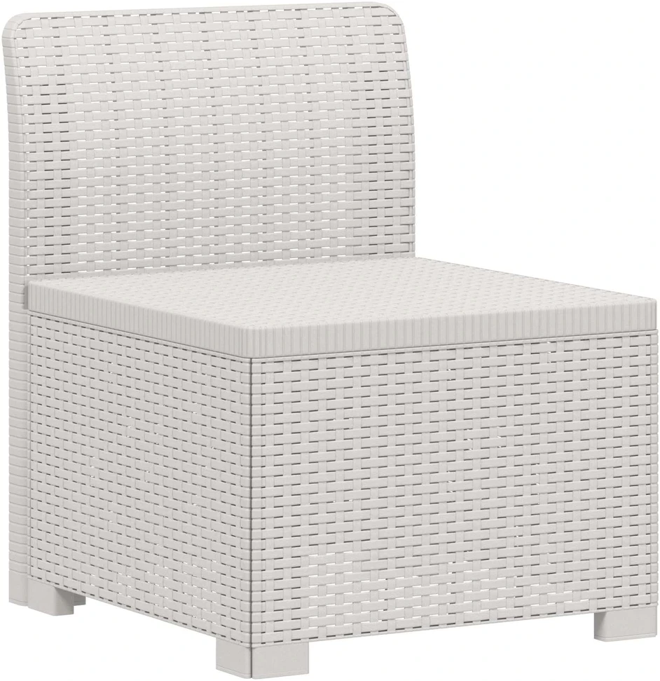 5-vietė sodo sofa Rataninio išvaizdos PP Balta