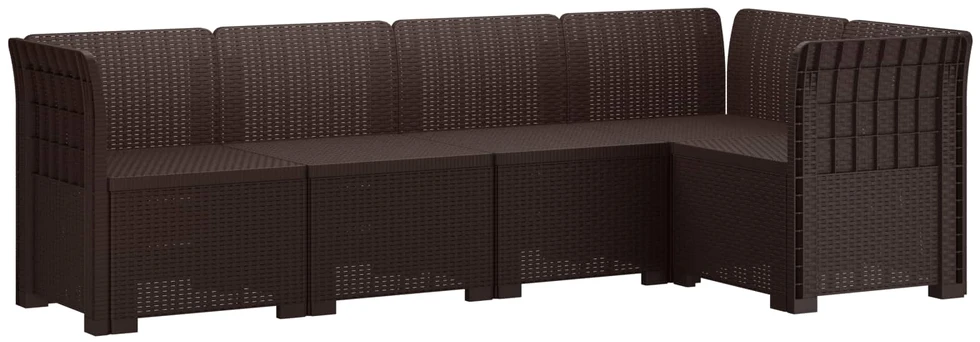5-vietė sodo sofa Rataninio išvaizdos PP Ruda
