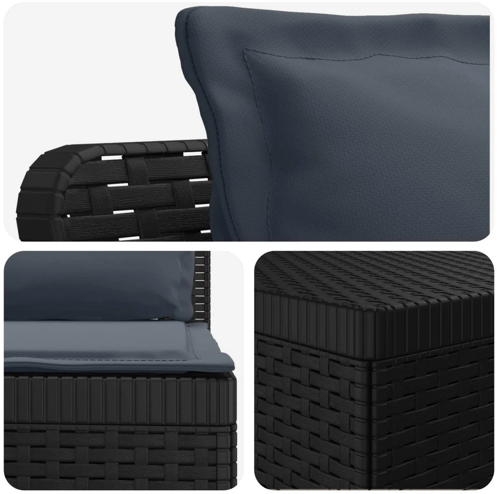5-vietė sodo sofa su pagalvėlėmis Rataninio išvaizdos PP