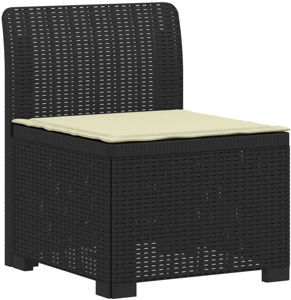 5-vietė sodo sofa su pagalvėlėmis Rataninio išvaizdos PP