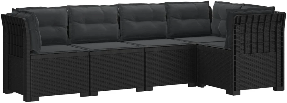 5-vietė sodo sofa su pagalvėlėmis Rataninio išvaizdos PP