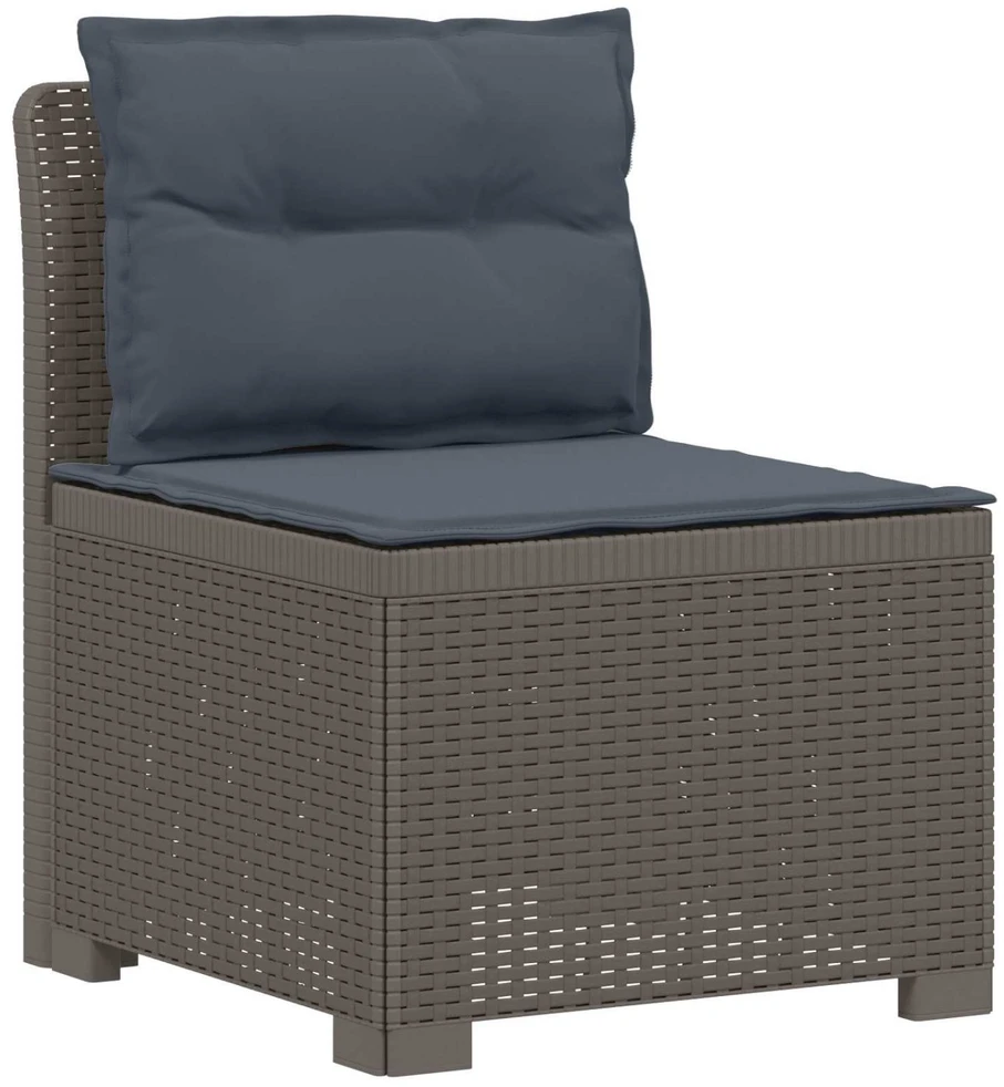 5-vietė sodo sofa su pagalvėlėmis Rataninio išvaizdos PP