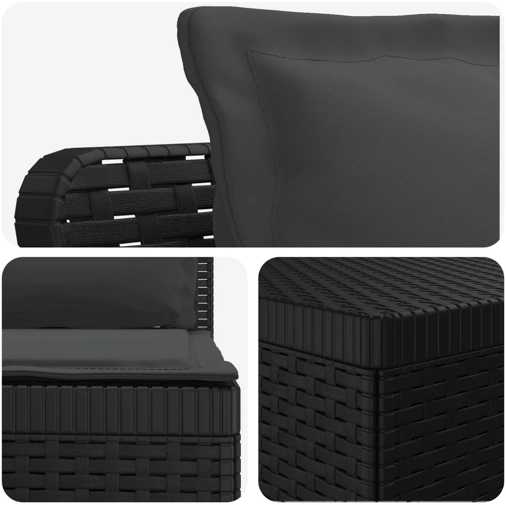 5-vietė sodo sofa su pagalvėlėmis Rataninio išvaizdos PP
