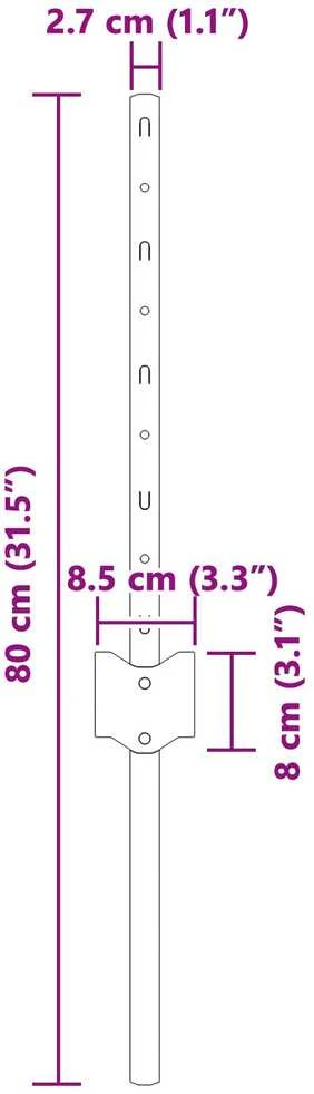 Įmontuotas tvoros stulpas 5 vnt. Žalia 80 cm
