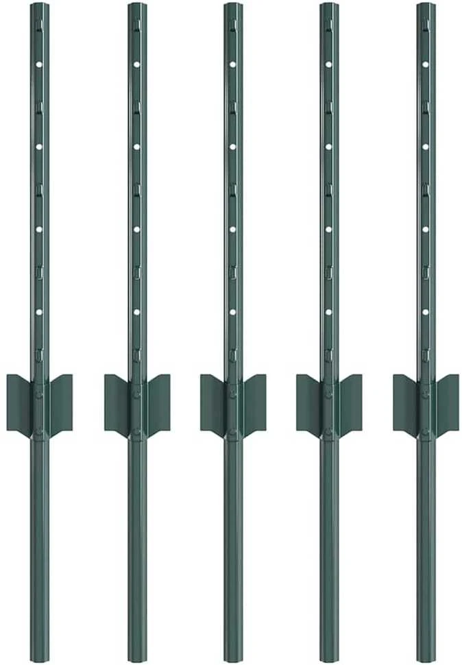 Įmontuotas tvoros stulpas 5 vnt. Žalia 80 cm