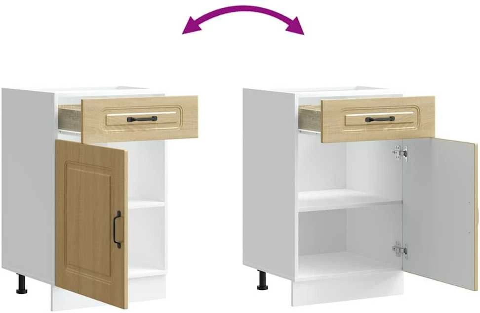 Okmed Kitchen Base Cabinet "Kalmar" Sonoma Oak Engineered Wood