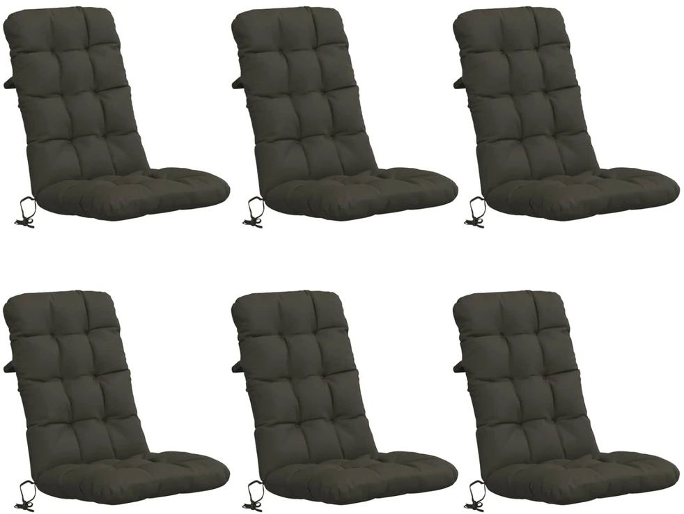 6 dalių aukštų atlošų kėdžių pagalvės VIANEN 6 pcs Antracito