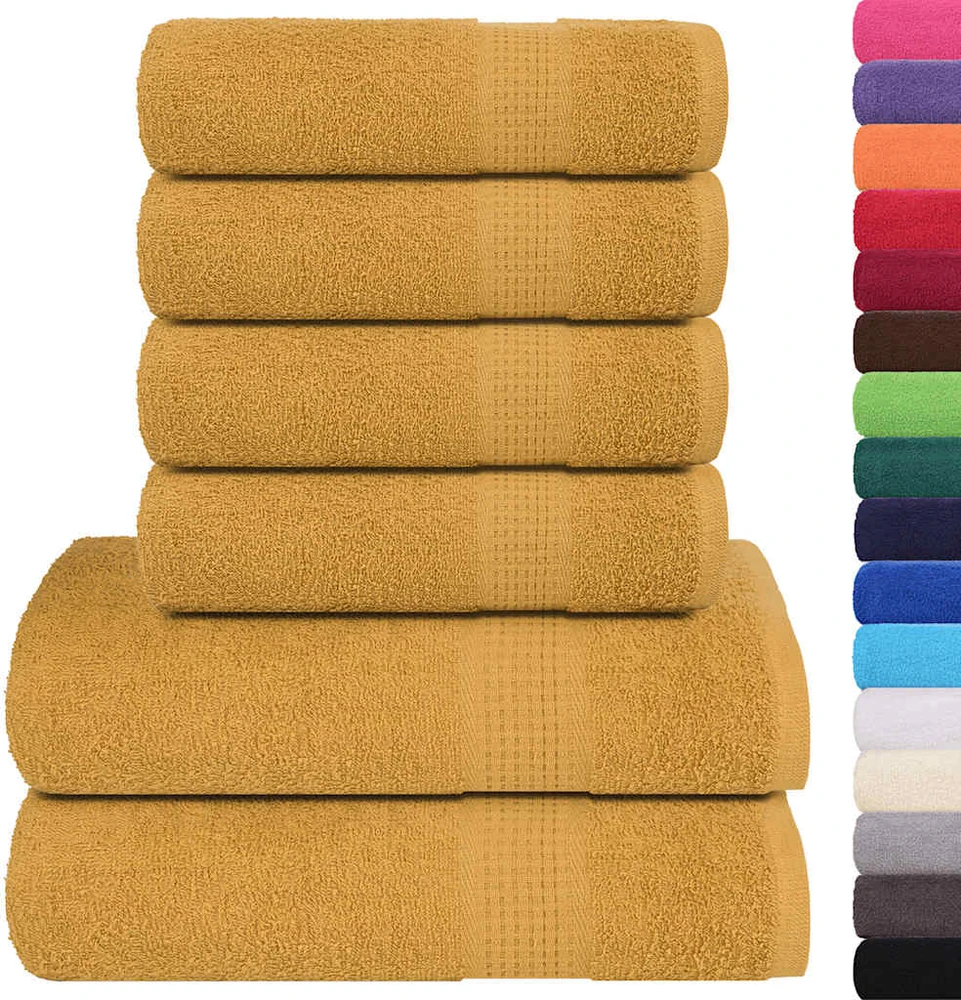 Rankšluostis Rankšluosčių rinkinys, 6vnt., auksiniai, 100% medvilnė, 360g/m²