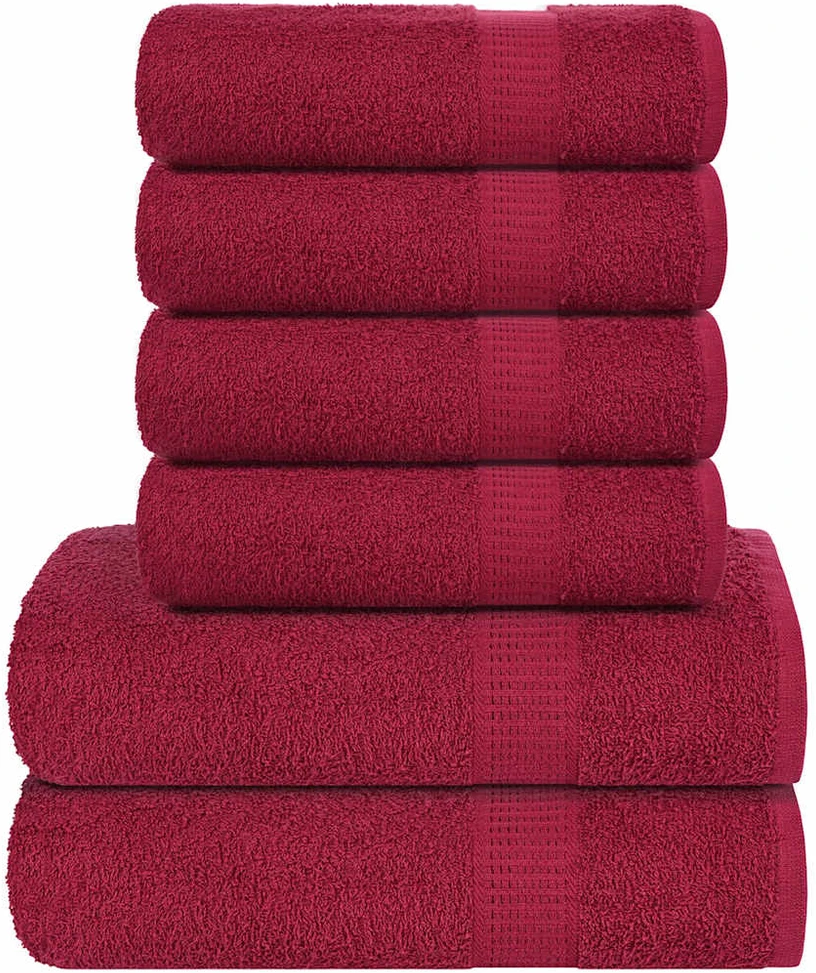 Rankšluostis Rankšluosčių rinkinys, 6vnt., raudoni, 100% medvilnė, 360g/m²
