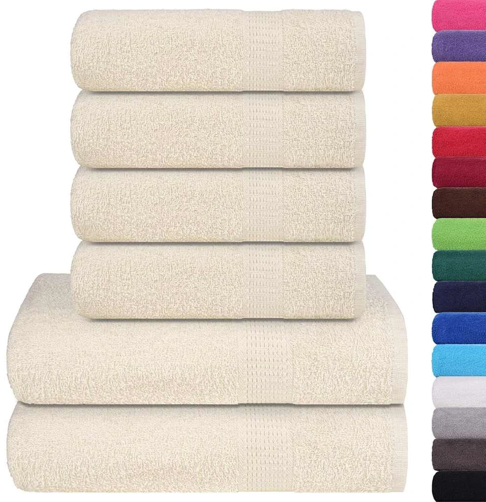 Rankšluostis Rankšluosčių rinkinys, 6vnt., kreminiai, 100% medvilnė, 360g/m²