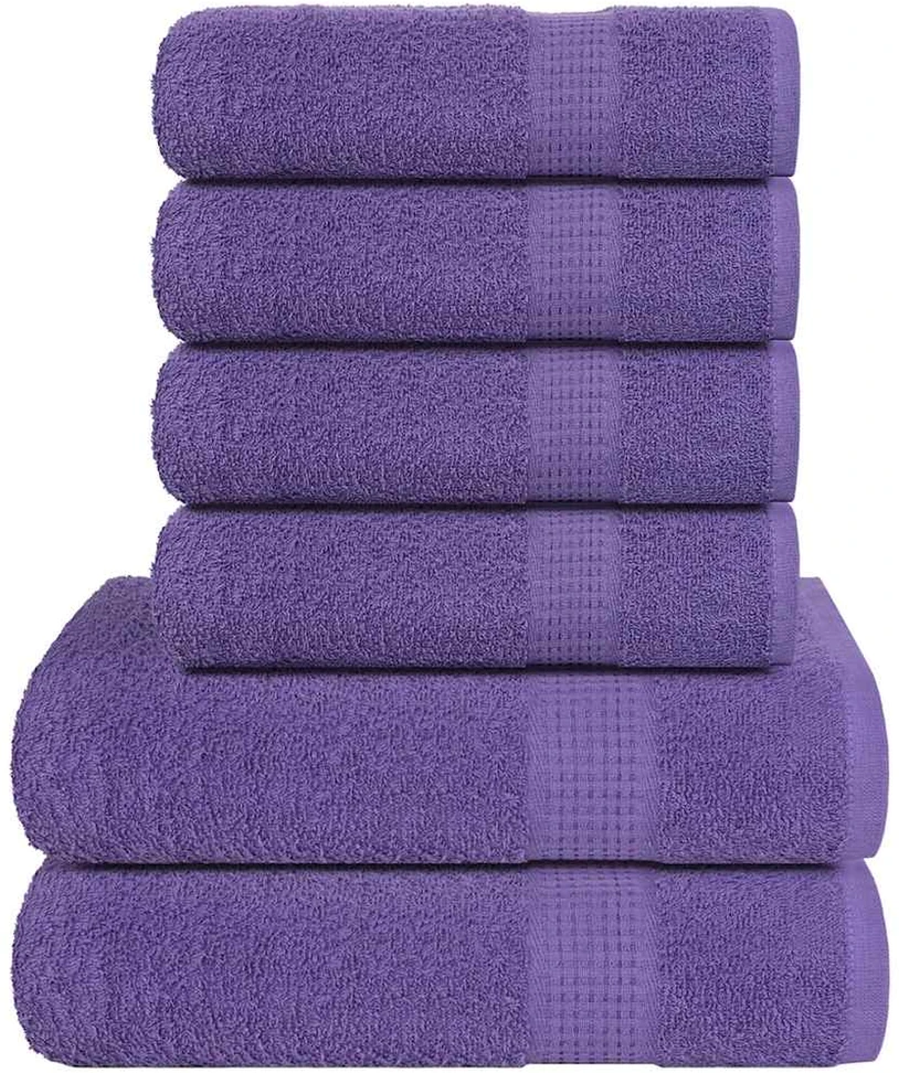 Rankšluostis Rankšluosčių rinkinys, 6vnt., violetiniai, medvilnė, 360g/m²