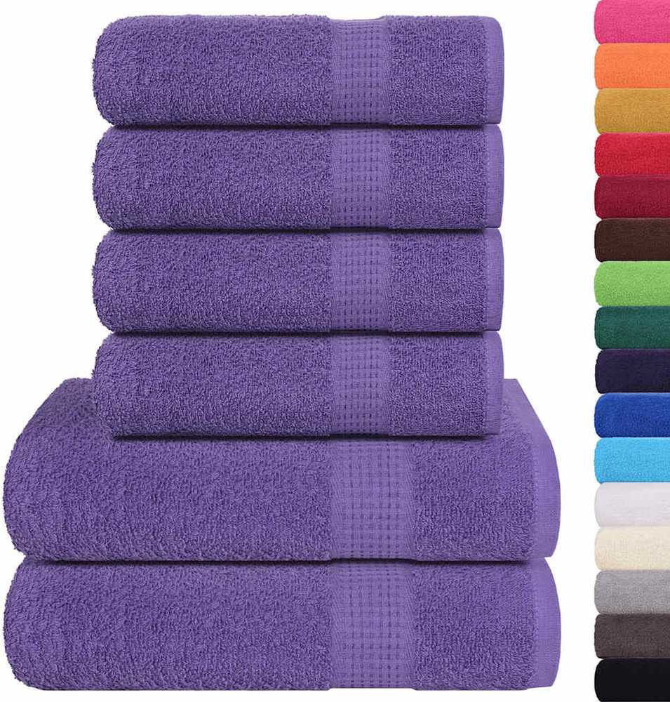 Rankšluostis Rankšluosčių rinkinys, 6vnt., violetiniai, medvilnė, 360g/m²