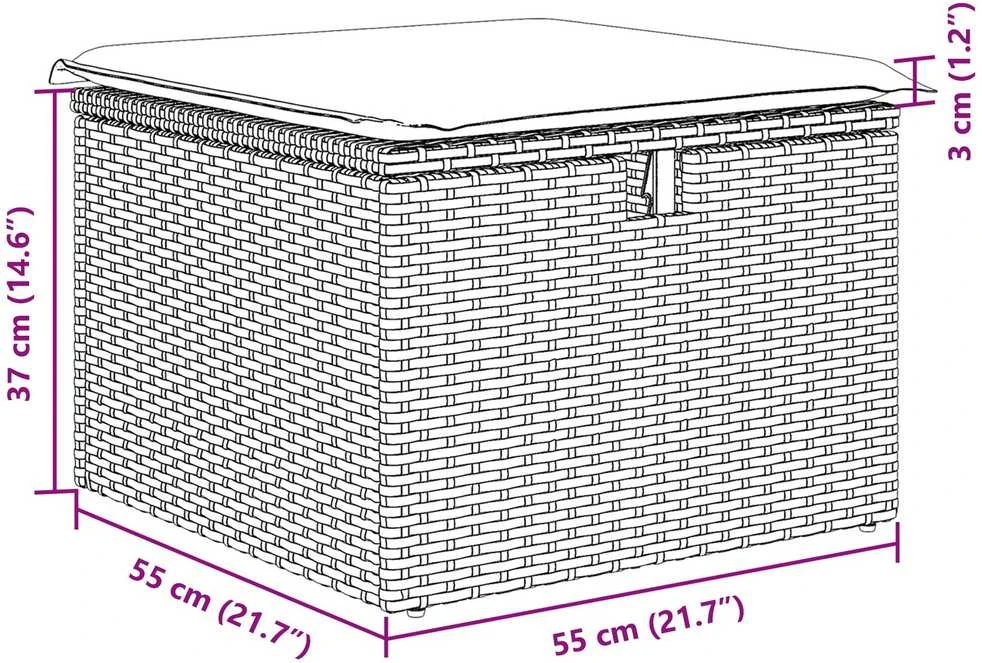 Sodo Sofų Rinkinys 6 vnt. 6-Vietų skaičius Juoda ir kreminė