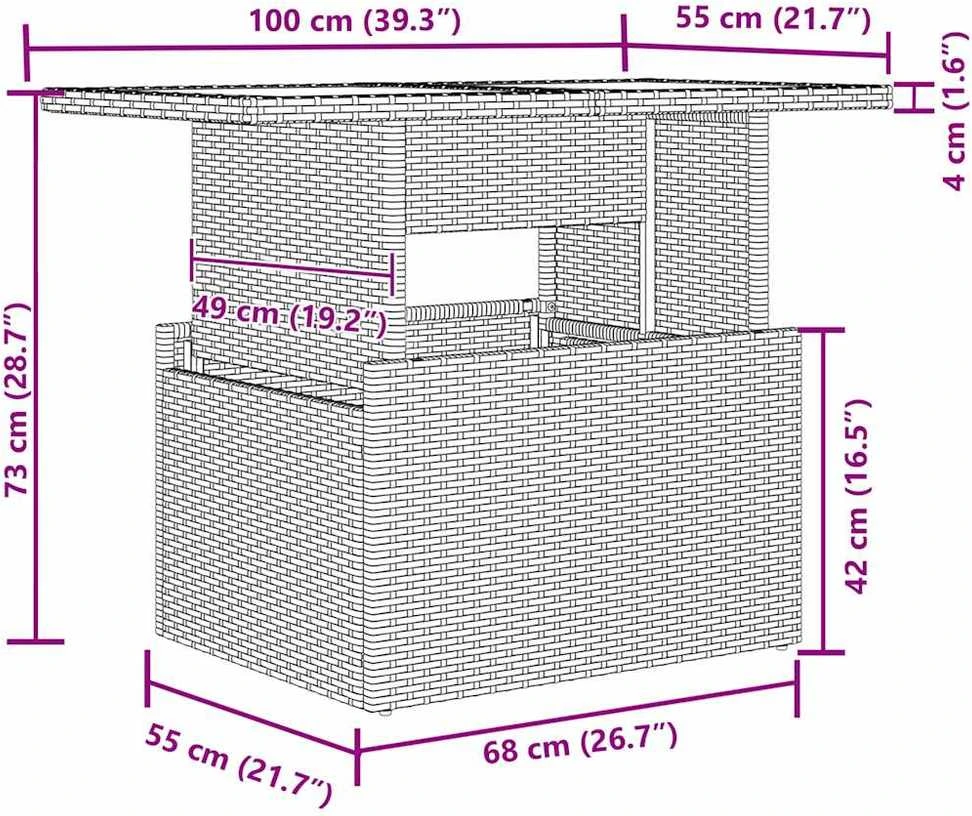 Lauko baldų komplektas Lauko sėdimų vietų komplektas 6 vnt. Juoda Poli ratanas