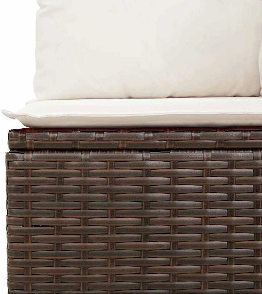 Lauko baldų komplektas Sodo Sofų Rinkinys 6 vnt. Ruda poliratanas