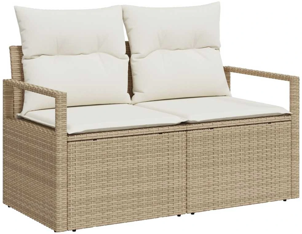 Sodo Sofų Rinkinys 6 vnt. Smėlio Poli ratanas
