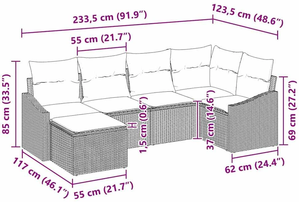 Sodo valgomojo komplektas 6 vnt. Pilka