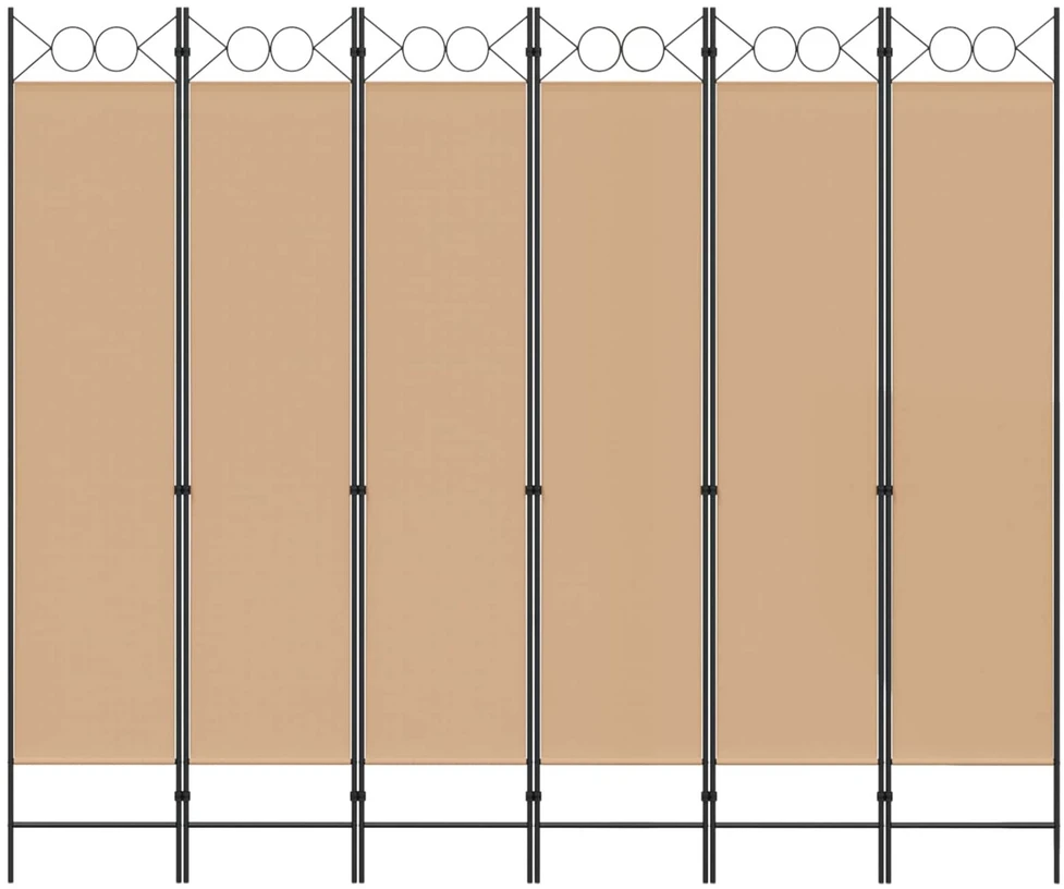 6-skydelio kambario pertvara Smėlio 240 x 200 cm Audinys