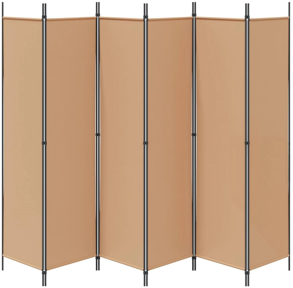 6-skydelio kambario pertvara Smėlio 300 x 200 cm Audinys