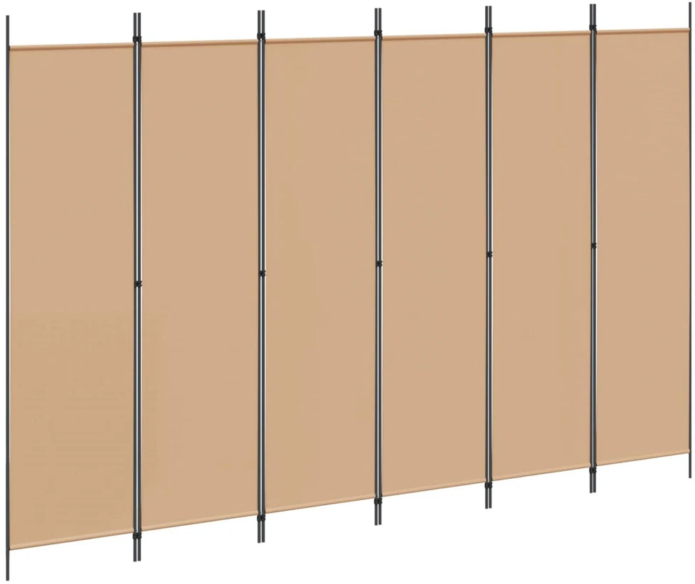 6-skydelio kambario pertvara Smėlio 300 x 200 cm Audinys