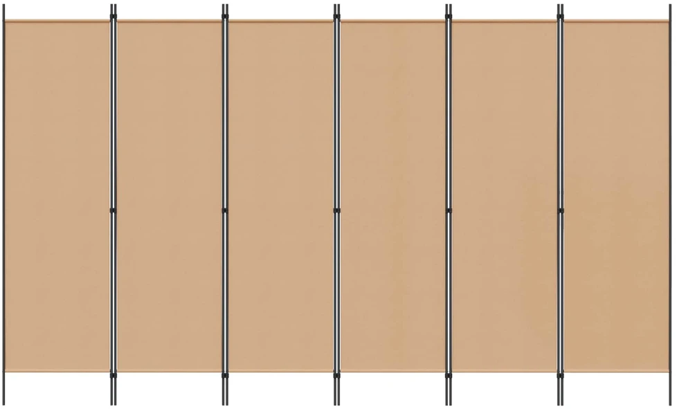 6-skydelio kambario pertvara Smėlio 300 x 180 cm Audinys