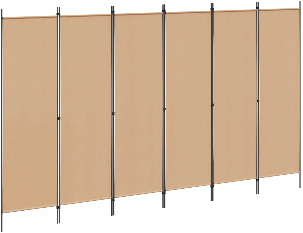 6-skydelio kambario pertvara Smėlio 300 x 180 cm Audinys