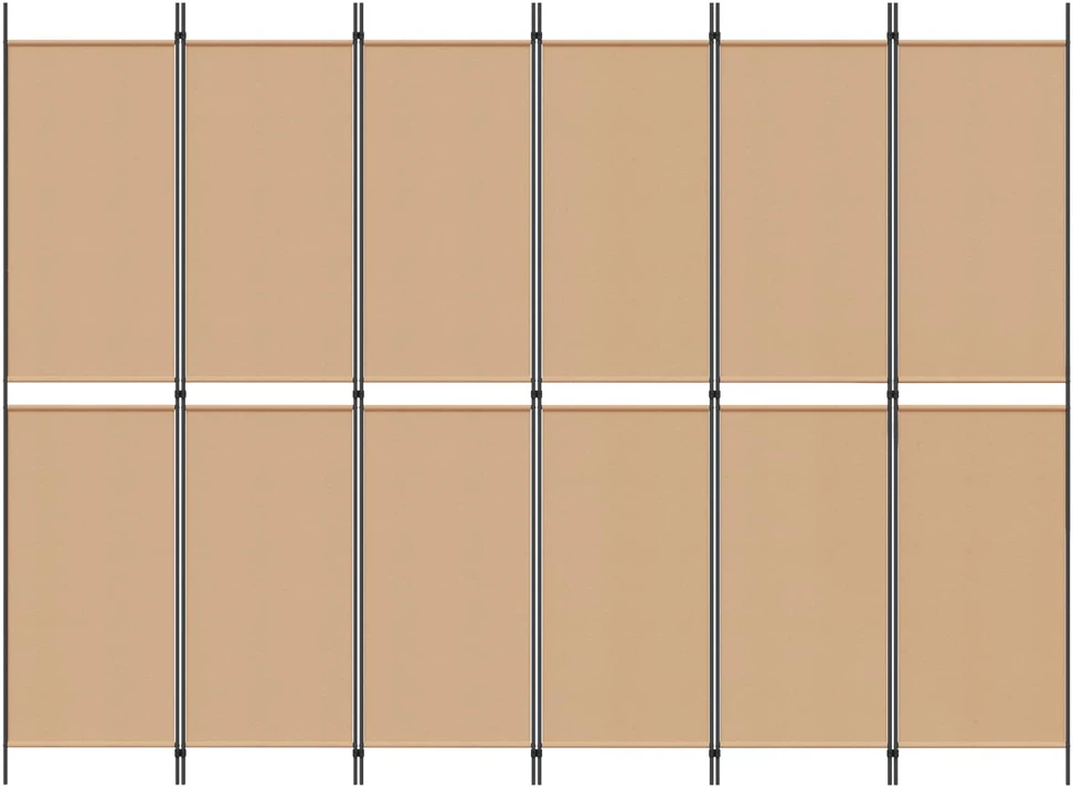 6-skydelio kambario pertvara Smėlio 300 x 220 cm Audinys