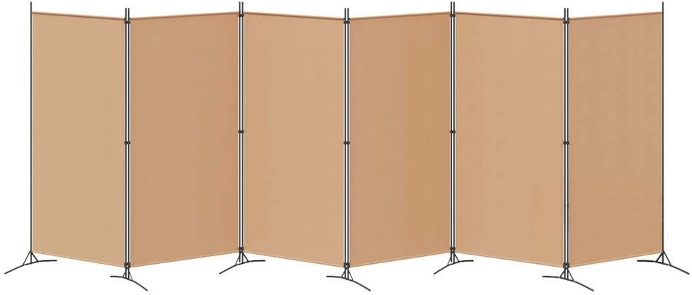 6-skydelio kambario pertvara Smėlio 520 x 180 cm Audinys