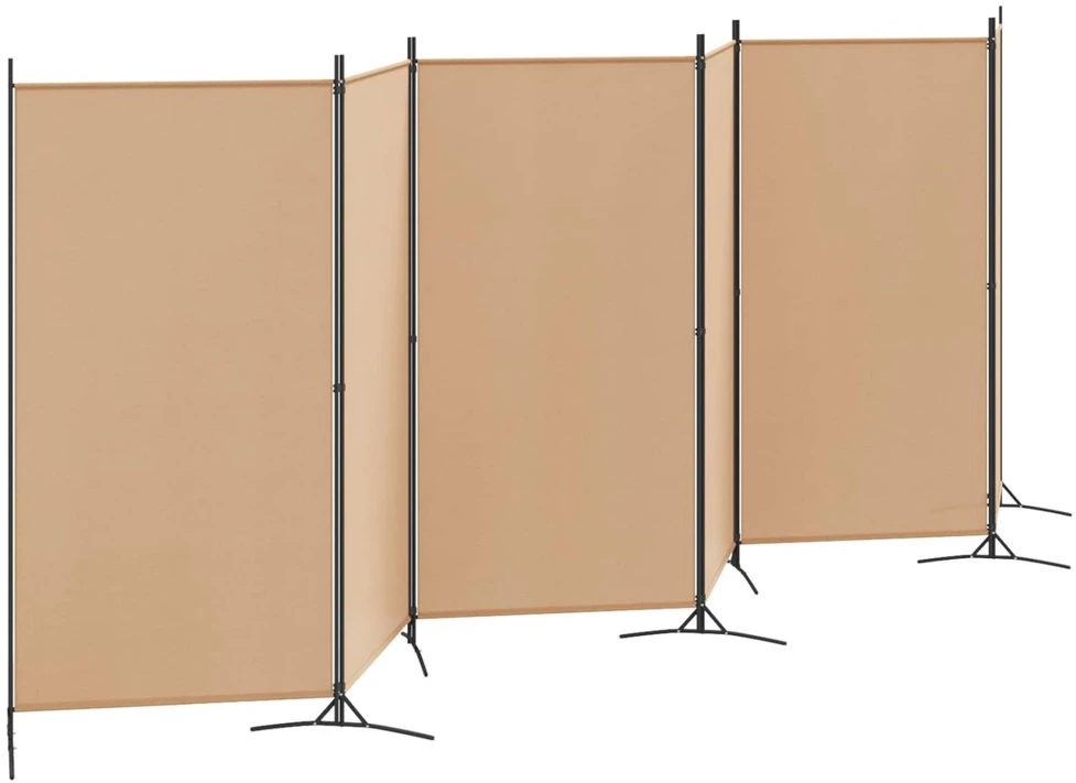 6-skydelio kambario pertvara Smėlio 520 x 180 cm Audinys