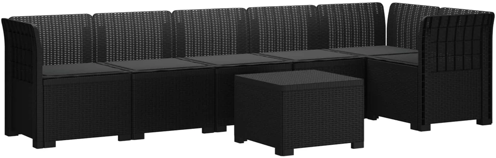 6-vietė Sodo Sofa Su Pagalvėlėmis Rataniniu Išvaizdu PP