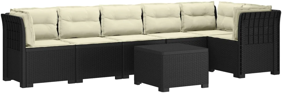 6-vietė Sodo Sofa Su Pagalvėlėmis Rataniniu Išvaizdu PP