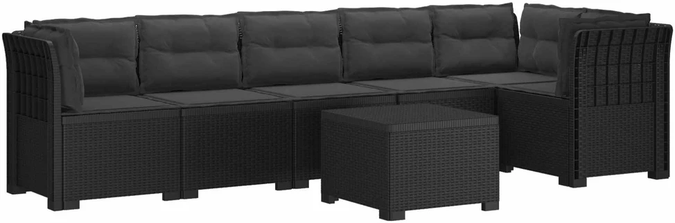 6-vietė Sodo Sofa Su Pagalvėlėmis Rataniniu Išvaizdu PP