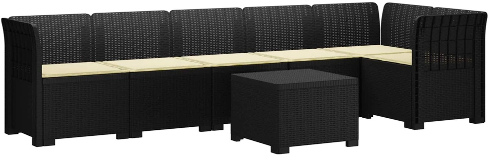 6-vietė Sodo Sofa Su Pagalvėlėmis Rataniniu Išvaizdu PP