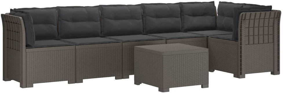 6-vietė Sodo Sofa Su Pagalvėlėmis Rataniniu Išvaizdu PP