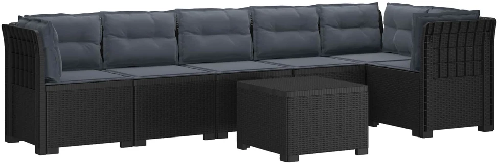 6-vietė Sodo Sofa Su Pagalvėlėmis Rataniniu Išvaizdu PP