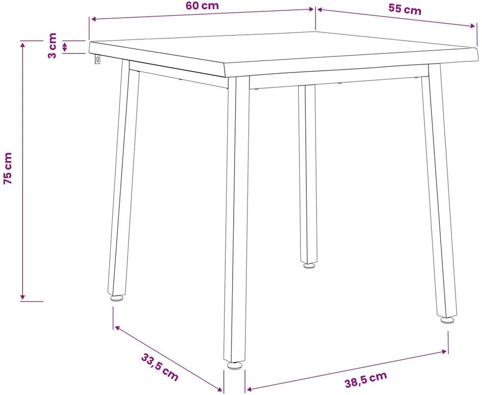 60 x 55 x 75 cm Kietos akacijos mediena Balta Stačiakampio