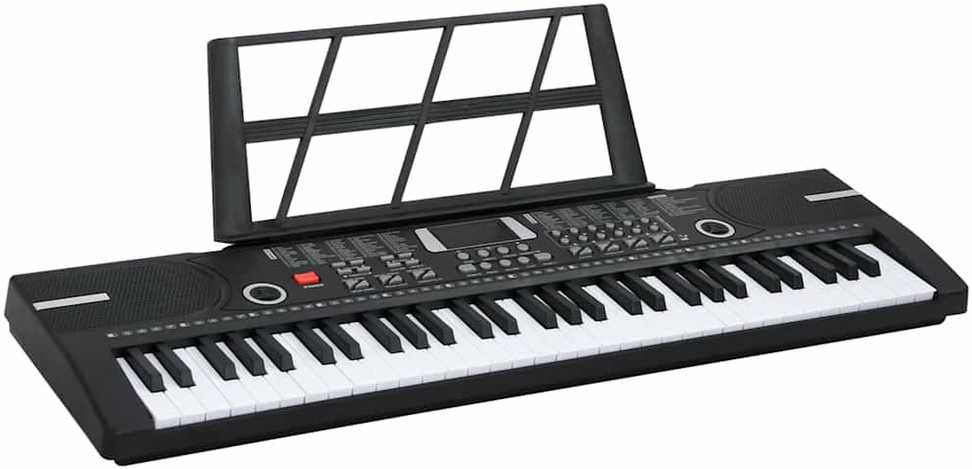61 raktai fortepijoninė elektrinė klaviatūra su muzikiniu stovu