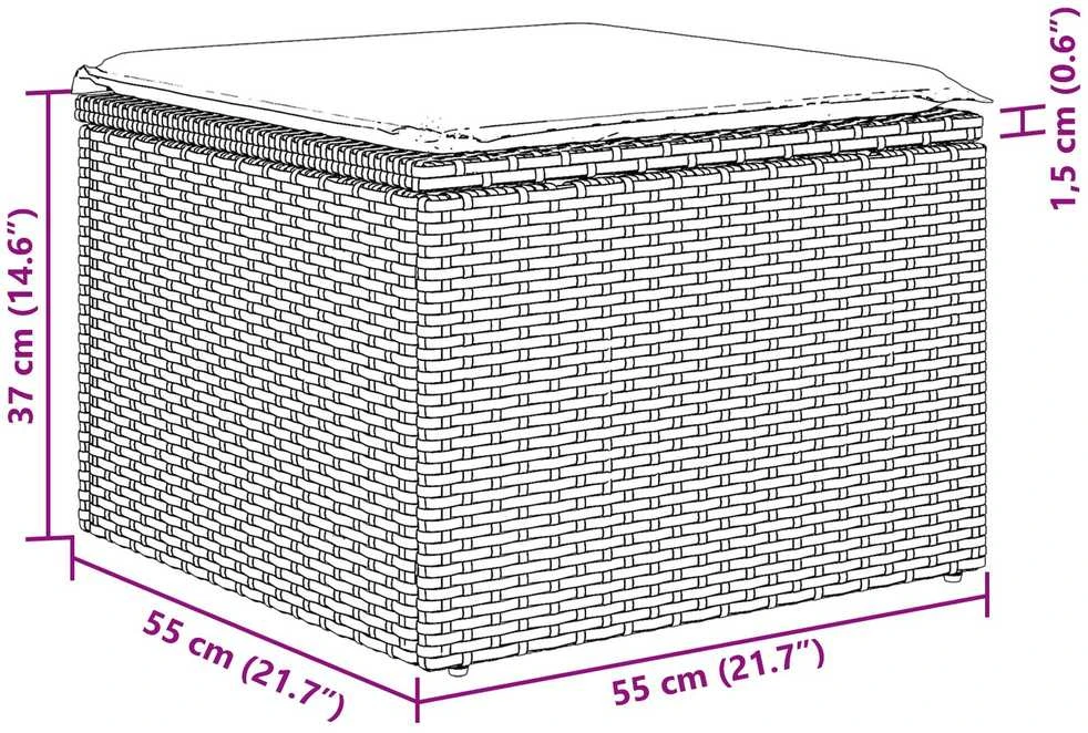 Sodo Sofų Rinkinys 7 vnt. Pilka