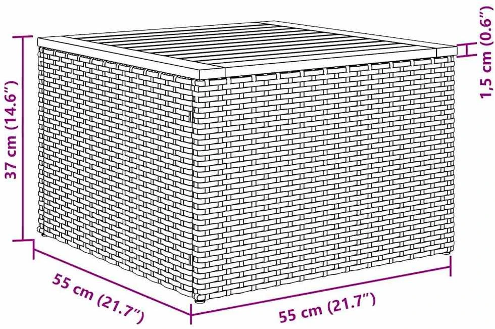 Lauko baldų komplektas Sodo Sofų Rinkinys 7 vnt. Pilka poliratanas