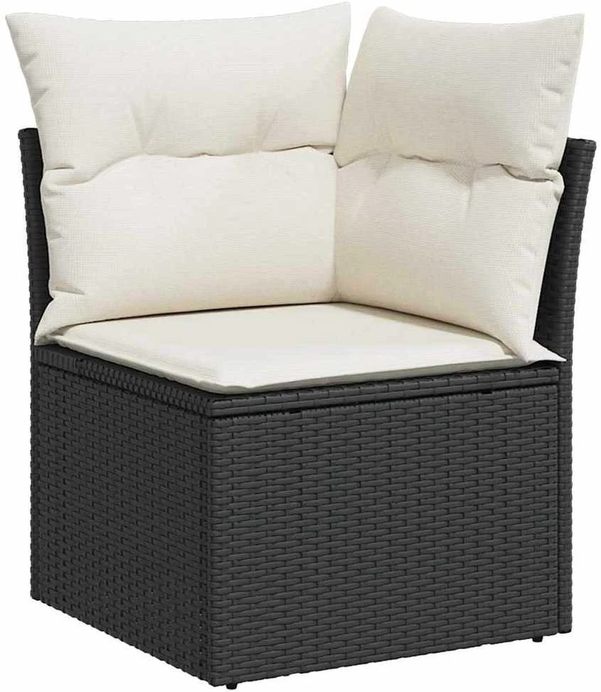 Lauko baldų komplektas Sodo Sofų Rinkinys 7 vnt. Juoda poliratanas